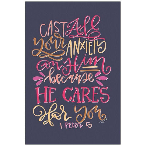 He Cares White Modern Wood Framed Art Print by Wieners, Valerie