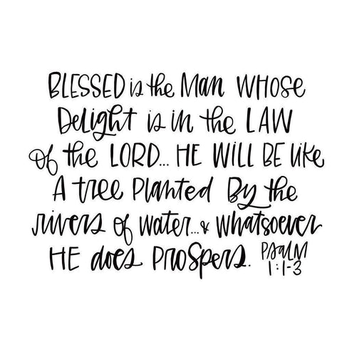 Blessed is the Man Black Modern Wood Framed Art Print by Wieners, Valerie