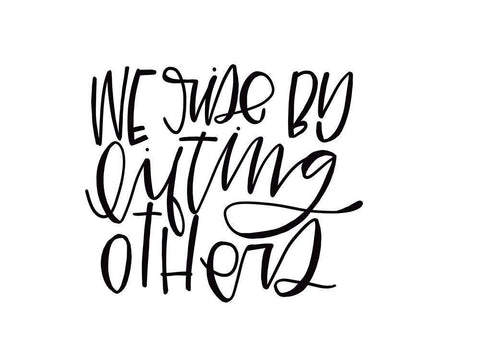 We Rise By White Modern Wood Framed Art Print with Double Matting by Wieners, Valerie