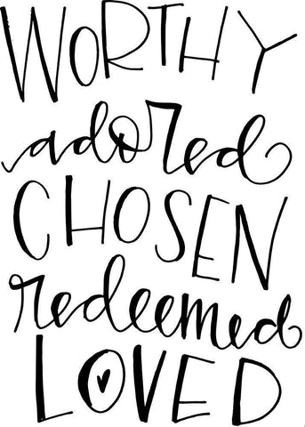 Worthy Adored White Modern Wood Framed Art Print with Double Matting by Wieners, Valerie