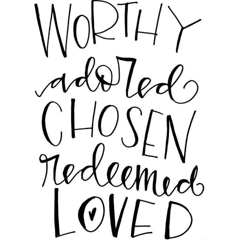 Worthy Adored Black Modern Wood Framed Art Print by Wieners, Valerie