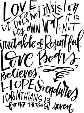 Love White Modern Wood Framed Art Print with Double Matting by Wieners, Valerie