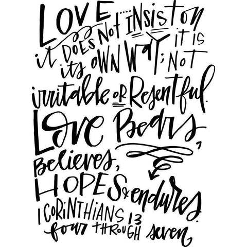 Love White Modern Wood Framed Art Print by Wieners, Valerie