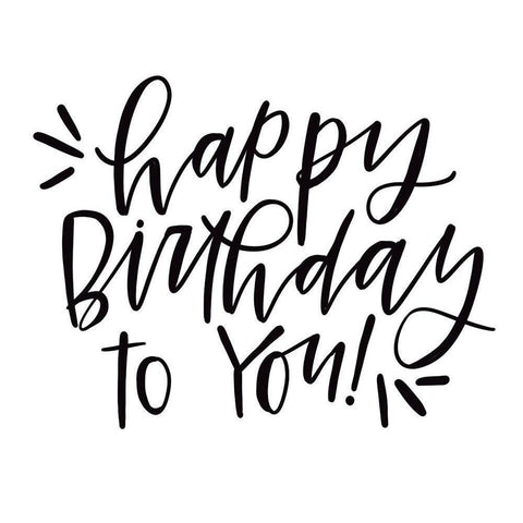 Happy Birthday White Modern Wood Framed Art Print by Wieners, Valerie