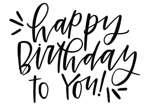 Happy Birthday Black Ornate Wood Framed Art Print with Double Matting by Wieners, Valerie