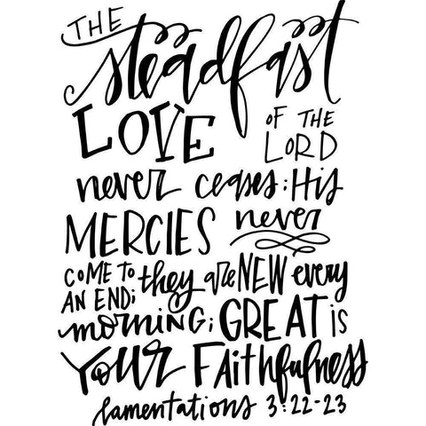 Great is Your Faithfulness Black Modern Wood Framed Art Print with Double Matting by Wieners, Valerie