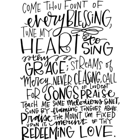 Come Thou Fount White Modern Wood Framed Art Print by Wieners, Valerie