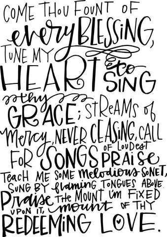 Come Thou Fount White Modern Wood Framed Art Print with Double Matting by Wieners, Valerie