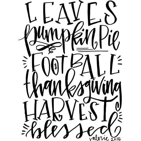 Fall Leaves Football White Modern Wood Framed Art Print by Wieners, Valerie