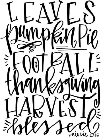 Fall Leaves Football White Modern Wood Framed Art Print with Double Matting by Wieners, Valerie