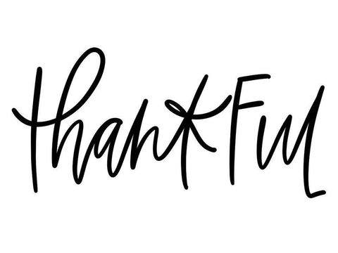 Thankful Black Ornate Wood Framed Art Print with Double Matting by Wieners, Valerie