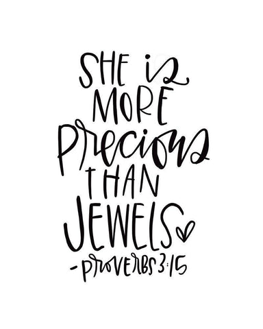 More Precious Than Jewels White Modern Wood Framed Art Print with Double Matting by Wieners, Valerie