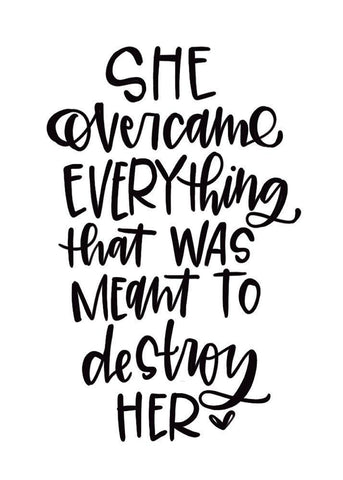 Overcame Everything White Modern Wood Framed Art Print with Double Matting by Wieners, Valerie