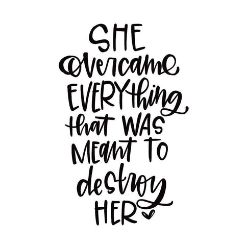 Overcame Everything White Modern Wood Framed Art Print by Wieners, Valerie