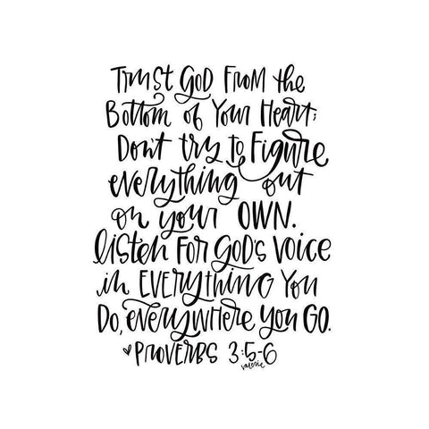 Trust God Black Modern Wood Framed Art Print by Wieners, Valerie