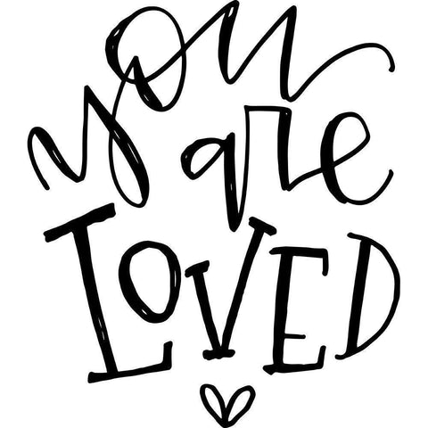 You are Loved White Modern Wood Framed Art Print by Wieners, Valerie