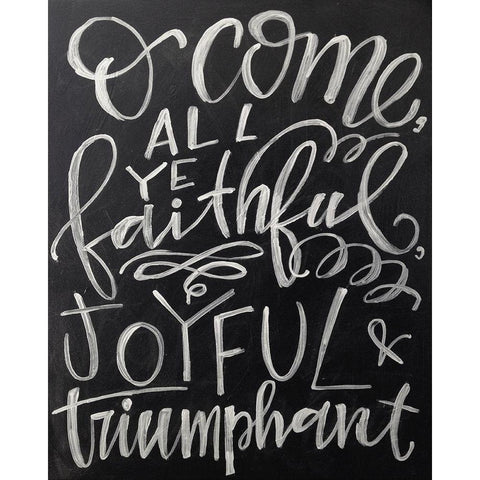 Joyful Chalk Black Modern Wood Framed Art Print with Double Matting by Wieners, Valerie