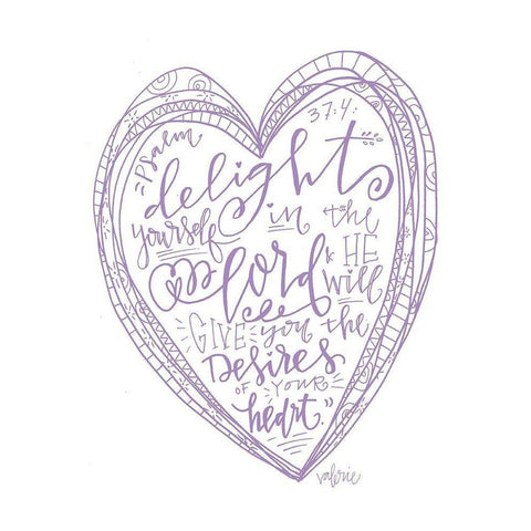 Delight Heart White Modern Wood Framed Art Print by Wieners, Valerie