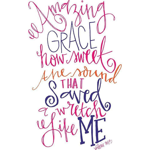 Amazing Grace Black Modern Wood Framed Art Print by Wieners, Valerie