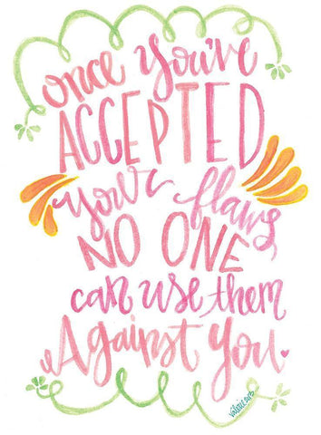 Accepted White Modern Wood Framed Art Print with Double Matting by Wieners, Valerie