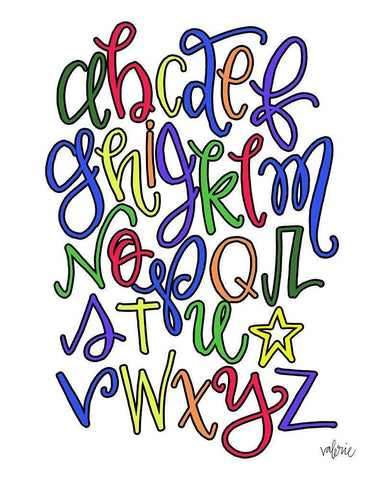 ABC White Modern Wood Framed Art Print with Double Matting by Wieners, Valerie