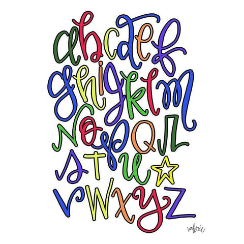 ABC White Modern Wood Framed Art Print by Wieners, Valerie