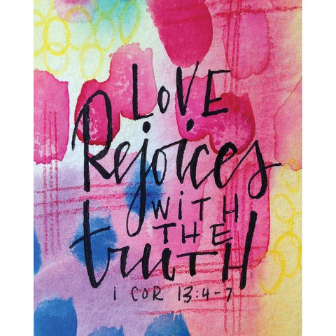 Love Rejoices Black Modern Wood Framed Art Print with Double Matting by Wieners, Valerie