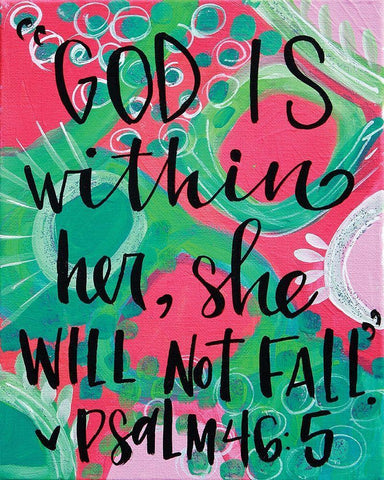 God is Within White Modern Wood Framed Art Print with Double Matting by Wieners, Valerie