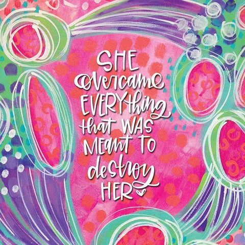 She Overcame Black Ornate Wood Framed Art Print with Double Matting by Wieners, Valerie