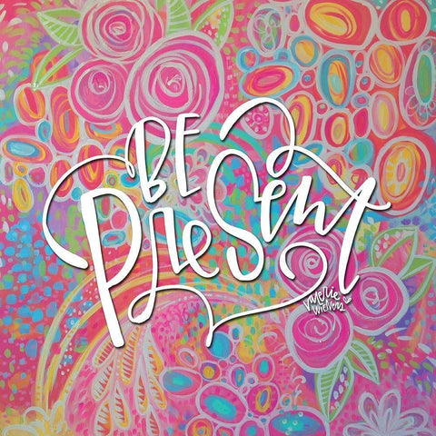 Be Present White Modern Wood Framed Art Print by Wieners, Valerie