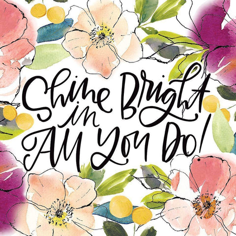 Shine Bright Black Modern Wood Framed Art Print with Double Matting by Wieners, Valerie