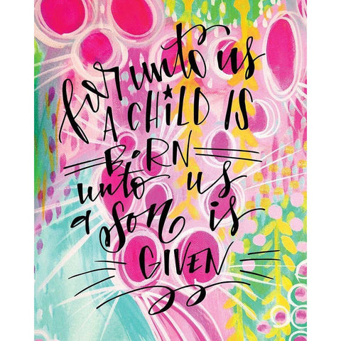 Unto Us Black Modern Wood Framed Art Print by Wieners, Valerie