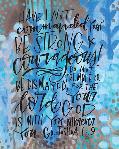 Be Strong White Modern Wood Framed Art Print with Double Matting by Wieners, Valerie