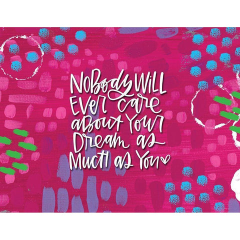 Nobody Will Ever Care Black Modern Wood Framed Art Print by Wieners, Valerie