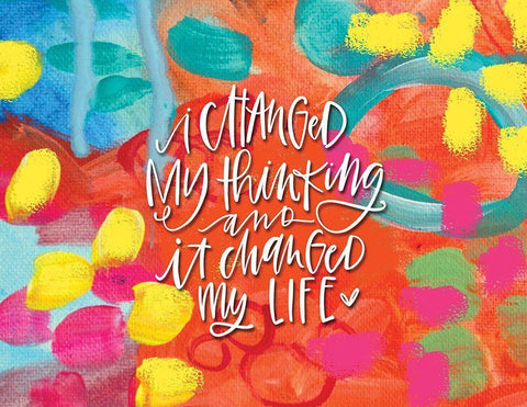 I Changed My Thinking Black Ornate Wood Framed Art Print with Double Matting by Wieners, Valerie