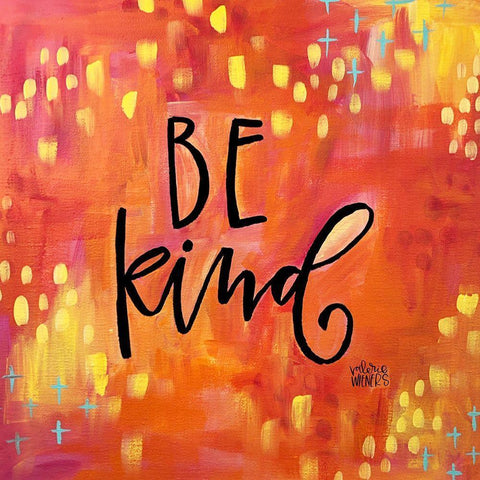 Be Kind White Modern Wood Framed Art Print by Wieners, Valerie