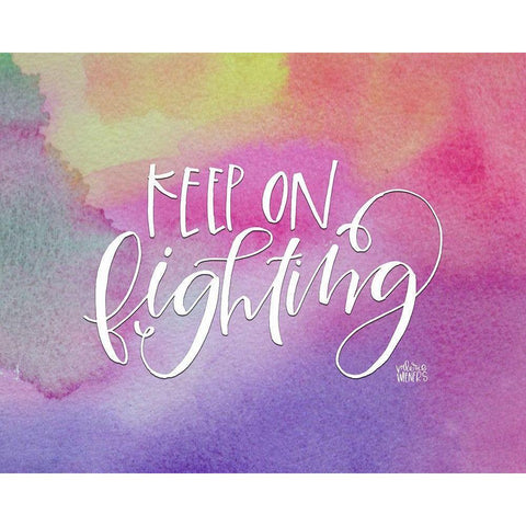 Keep on Fighting Black Modern Wood Framed Art Print by Wieners, Valerie