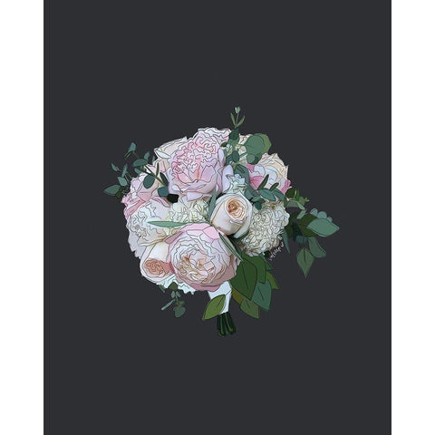 Bouquet I Black Modern Wood Framed Art Print with Double Matting by Wieners, Valerie