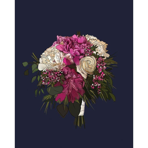 Bouquet II Black Modern Wood Framed Art Print by Wieners, Valerie