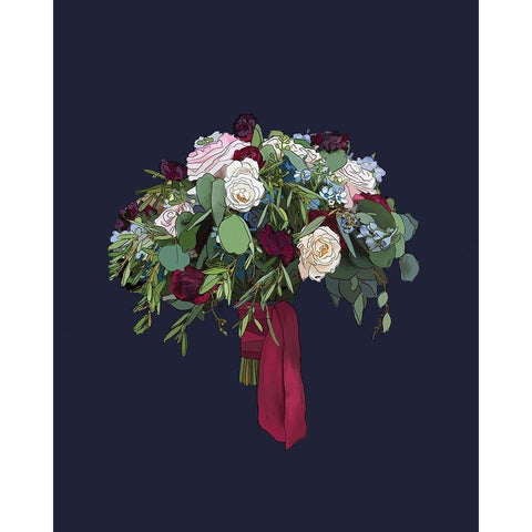 Bouquet III White Modern Wood Framed Art Print by Wieners, Valerie