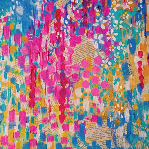 Abstract Rain White Modern Wood Framed Art Print with Double Matting by Wieners, Valerie