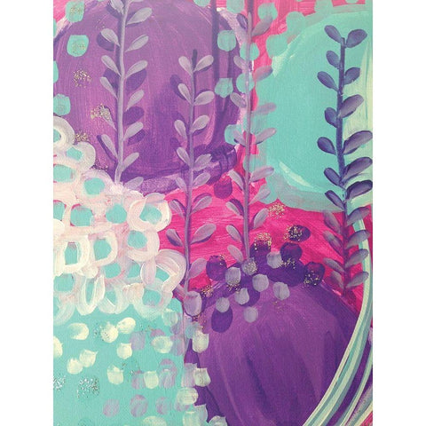 Lavender Abstract Gold Ornate Wood Framed Art Print with Double Matting by Wieners, Valerie