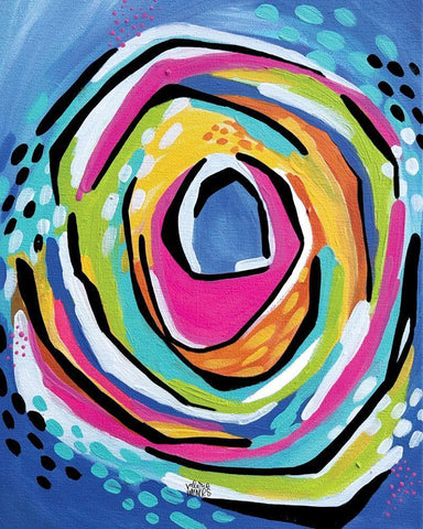 Abstract III Black Ornate Wood Framed Art Print with Double Matting by Wieners, Valerie