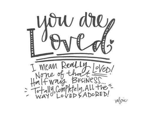 You Are Loved White Modern Wood Framed Art Print with Double Matting by Wieners, Valerie