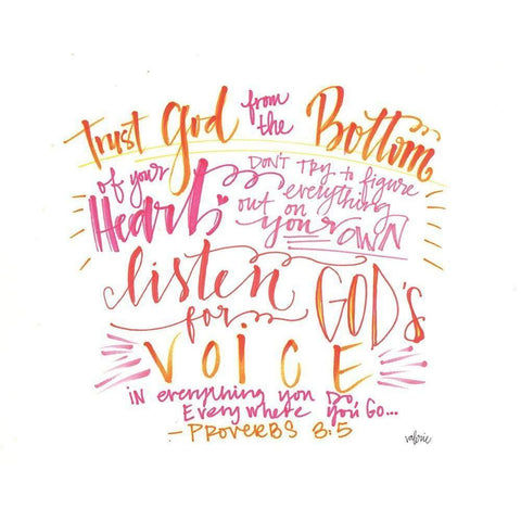 Trust God Black Modern Wood Framed Art Print with Double Matting by Wieners, Valerie