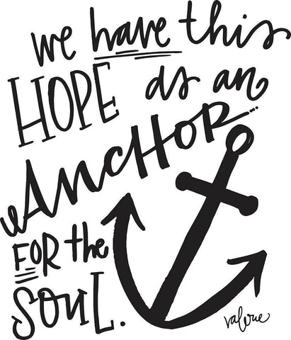 Hope as an Anchor Black Ornate Wood Framed Art Print with Double Matting by Wieners, Valerie