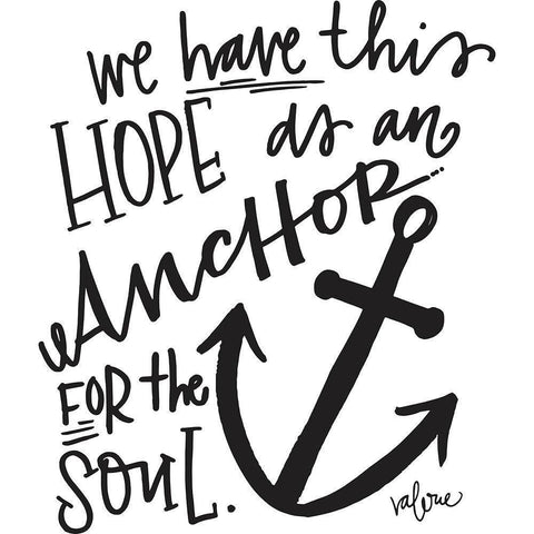 Hope as an Anchor Gold Ornate Wood Framed Art Print with Double Matting by Wieners, Valerie
