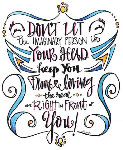 Imaginary Person Black Ornate Wood Framed Art Print with Double Matting by Wieners, Valerie