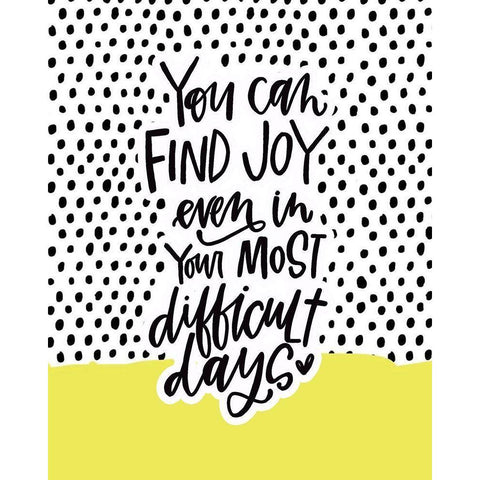 Joy Black Modern Wood Framed Art Print with Double Matting by Wieners, Valerie