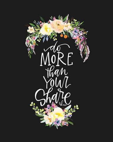 Do More Floral White Modern Wood Framed Art Print with Double Matting by Wieners, Valerie